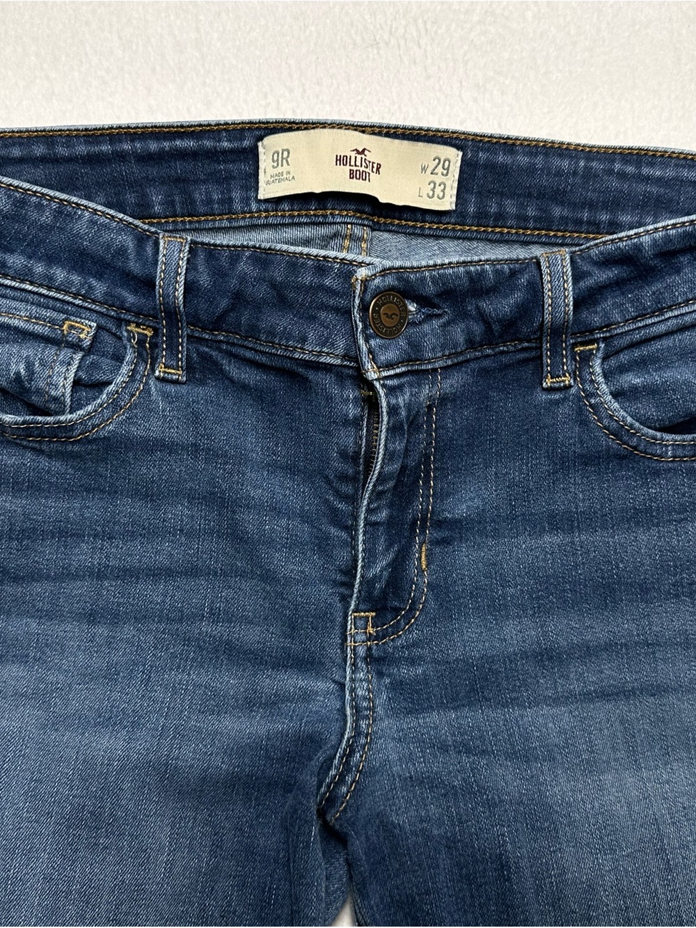 Hollister Bootcut Jeans Women’s 29x33 Low Rise Distressed Stretch Denim - Picture 2 of 5
